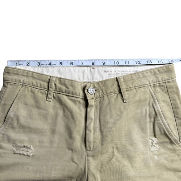 AG Adriano Goldschmied Womens Distressed Ex-Boyfriend Khaki Crop Pants Tan Sz 25 - Picture 8 of 11
